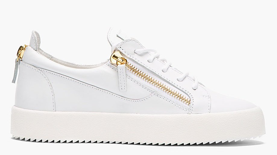 Leather Low Top Zipped Sneakers by Designer Giuseppe Zanotti 3