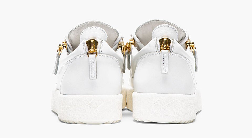 Leather Low Top Zipped Sneakers by Designer Giuseppe Zanotti 4