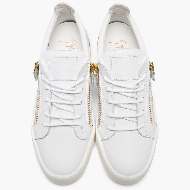 Leather Low Top Zipped Sneakers by Designer Giuseppe Zanotti 2