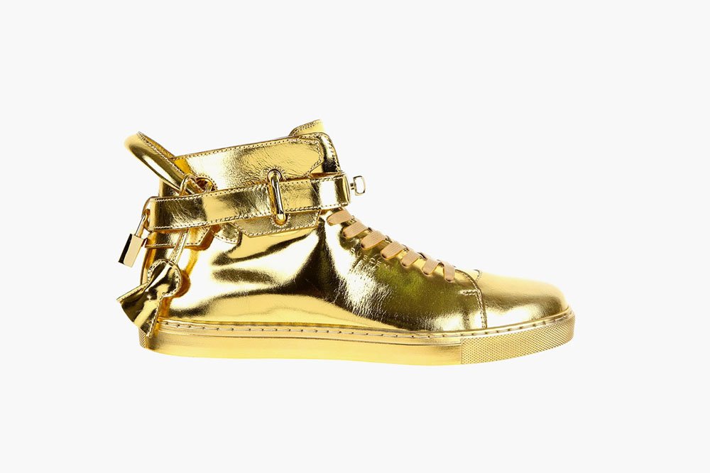New 100mm High Top Gold Sneaker by Buscemi 1