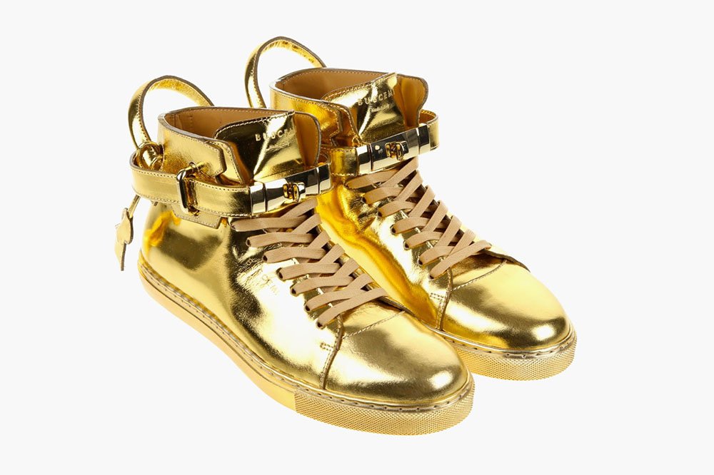 New 100mm High Top Gold Sneaker by Buscemi 2