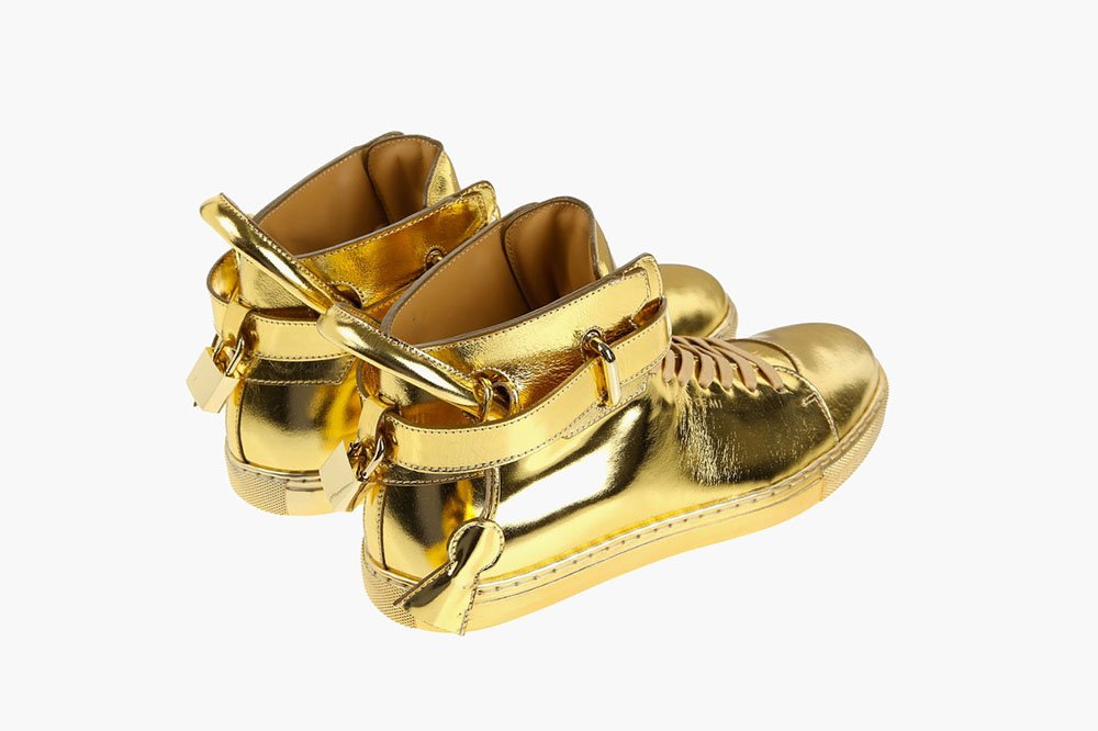 New 100mm High Top Gold Sneaker by Buscemi 3