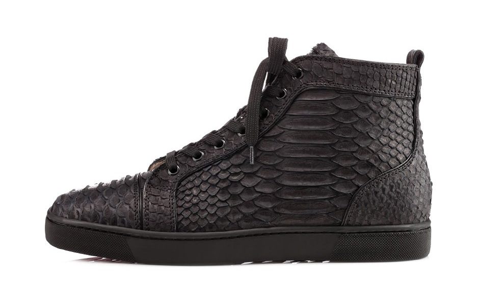 Christian Louboutin Louis Flat Matte Black Python