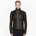 Rick Owens Olive Wild Alligator Leather Hun Jacket