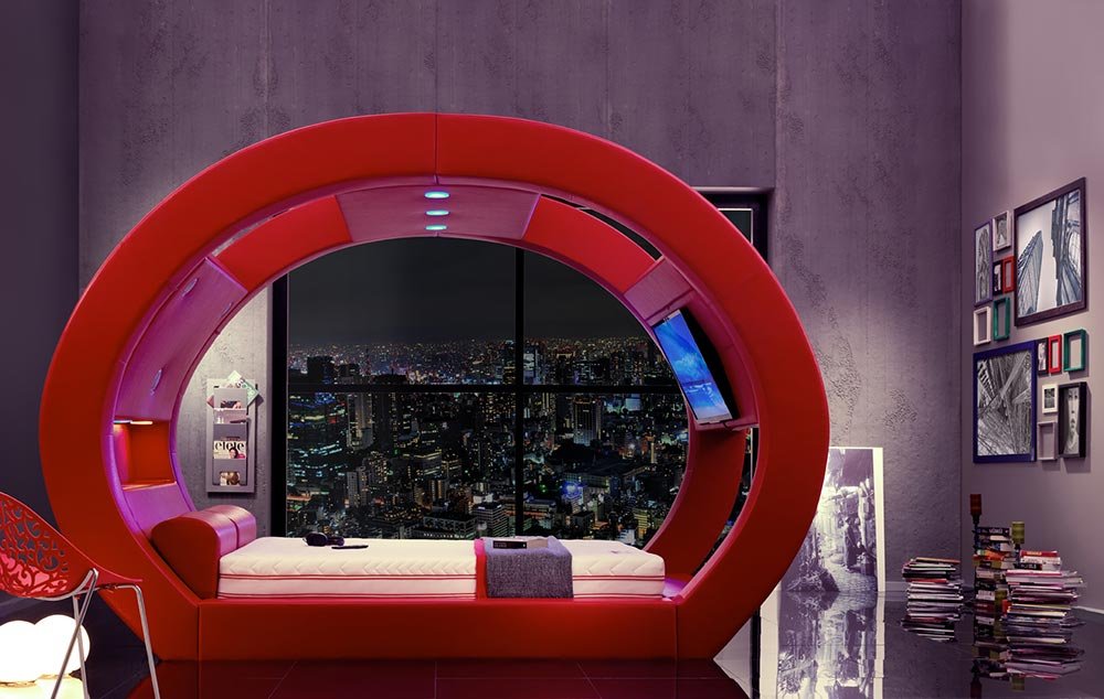 Sleeping inside the Lunar Eclipse x The Eclipse Bed 2