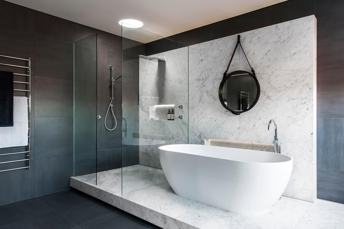 Award-winning monochromatic Bathroom by Minosa Design 3