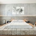 A Platform Bed Made Using Reclaimed Logs