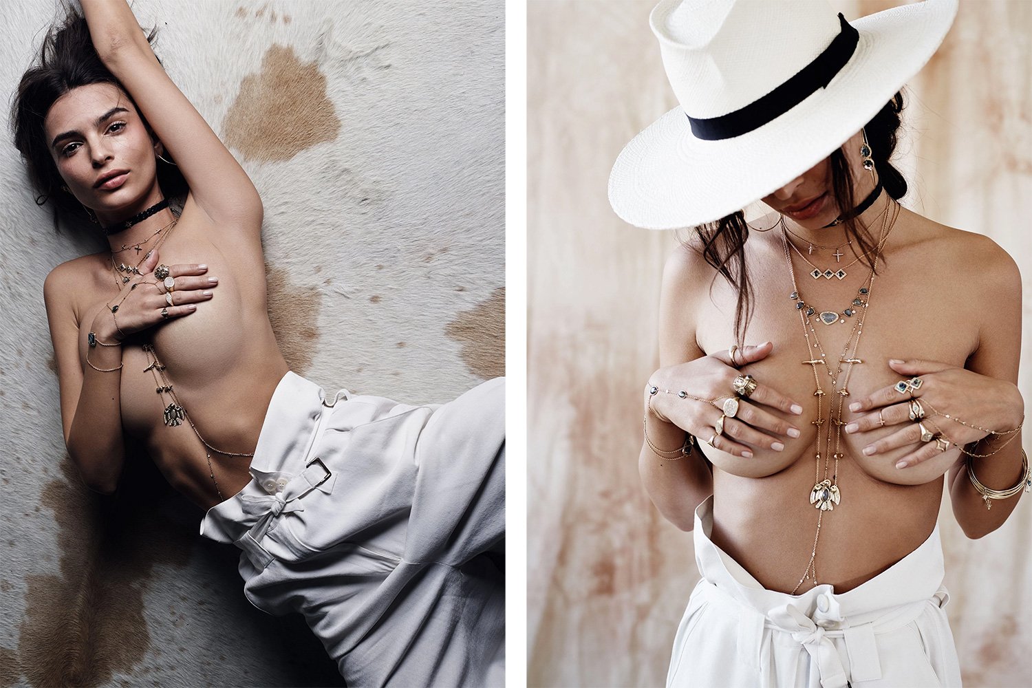 Emily Ratajkowski zeigt sich oben ohne für Jacquie Aiche’s Frühjahrs Kampagne 2016 2