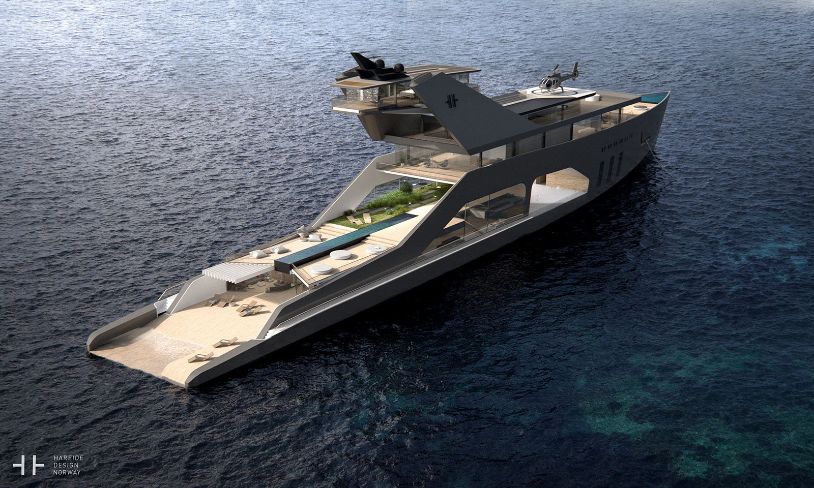 The 108M Luxury Yacht Concept With It’s Own Private Beach 2