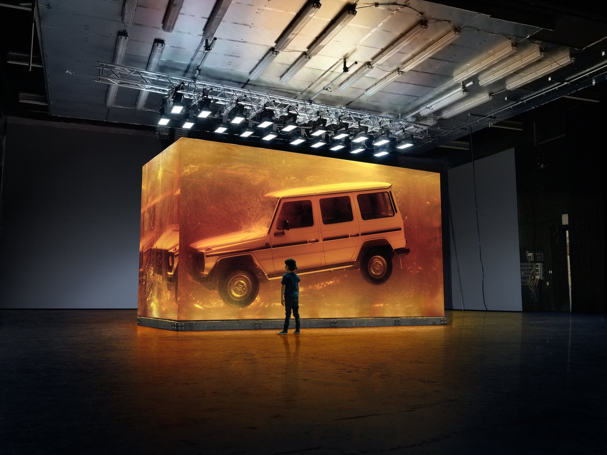 Installation der Superlative zur Weltpremiere der neuen G-Klasse 1