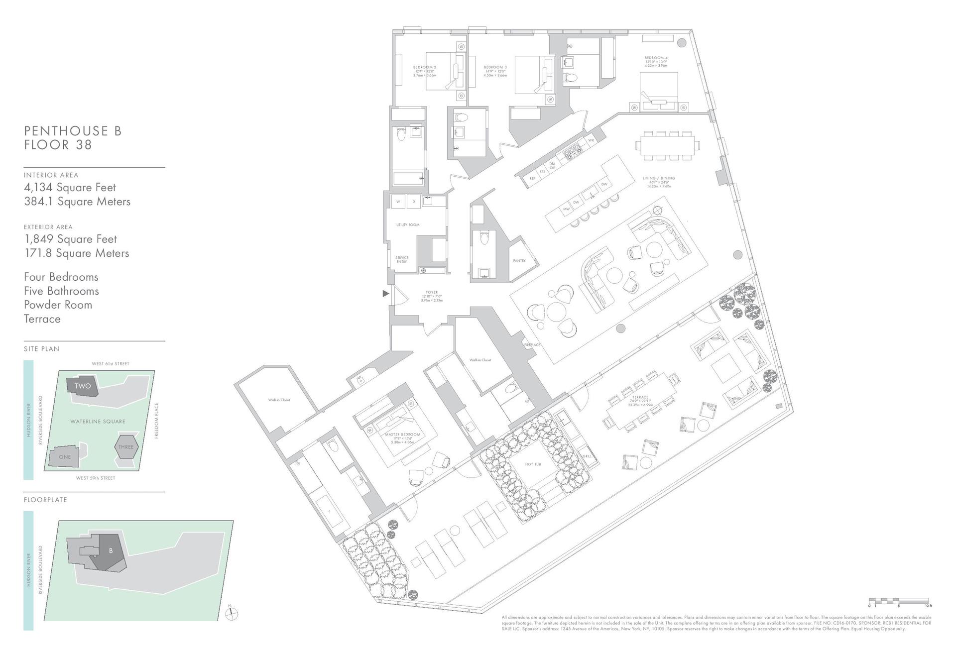 Waterline Square Penthouse in New York City Floor plan