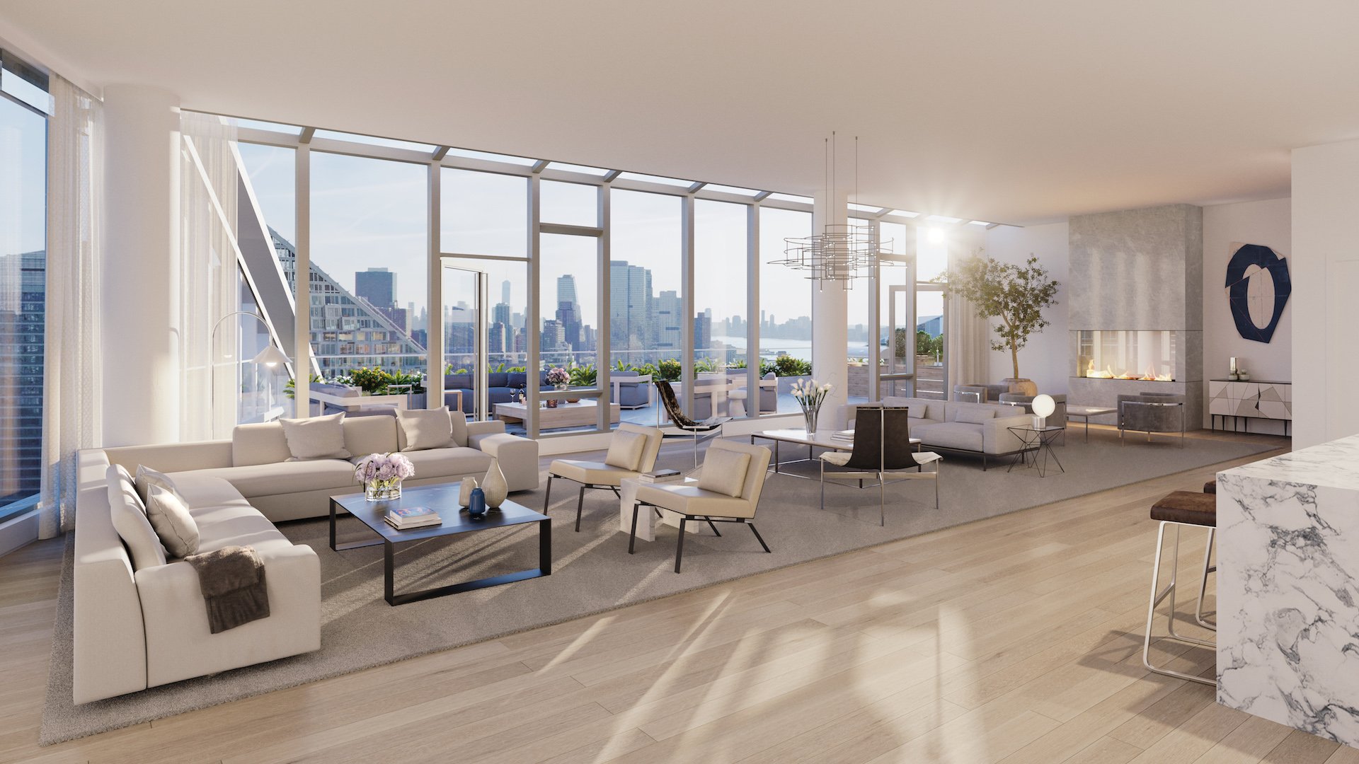 Waterline Square Penthouse in New York City Living Room