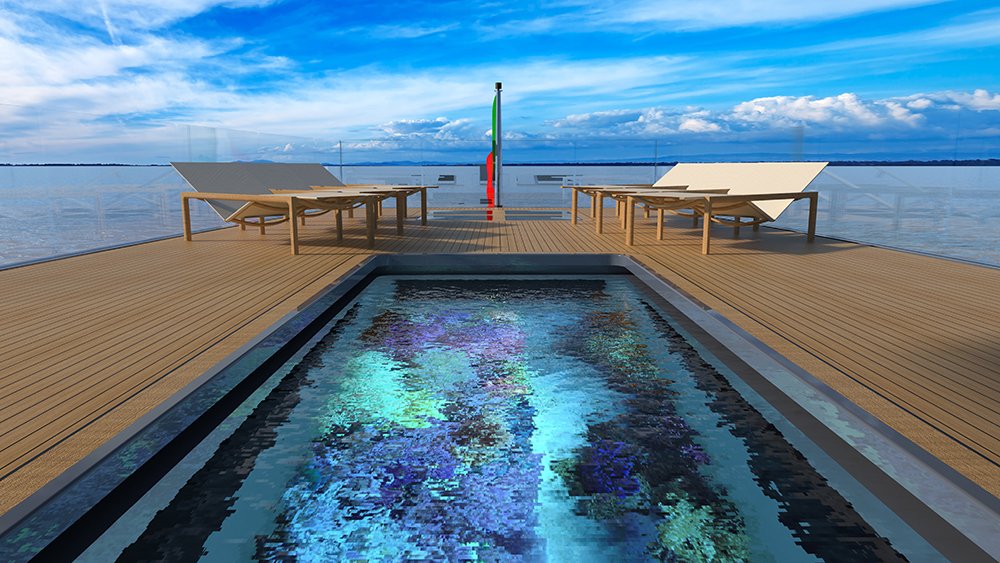 Diese Megayacht verfügt über einen Pool mit Glasboden und Blick auf ein Aquarium 5